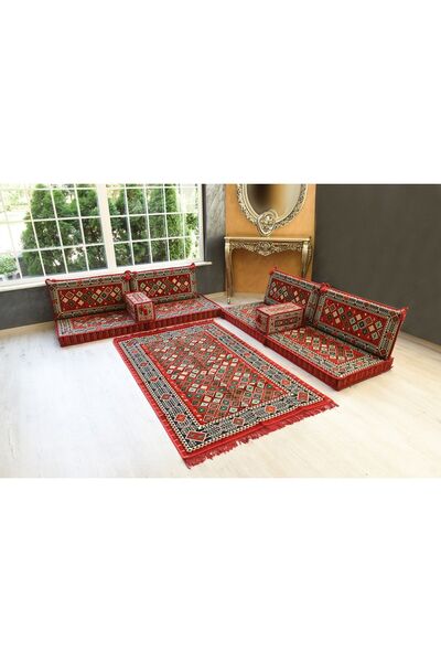 BAKIRÖZÜ HOME Şark Köşesi Takımı Konsepti Şili Kırmızı Modeli Koltuk Takımı S...