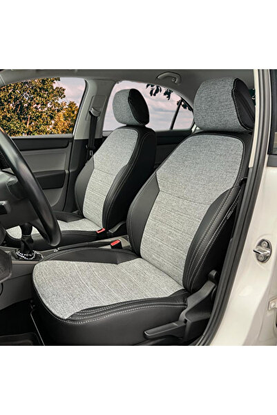 K-Design Skoda Rapid Araca Özel Oto Koltuk Kılıfı - Keten ve 1. Kalite Deri