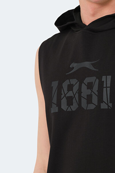 Slazenger Vasilisa Men's Sleeveless Black T-Shirt with Kangaroo Pocket