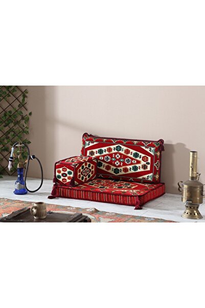 BAKIRÖZÜ HOME Şark Köşesi Takımı , 95 Cm Yer Minderi Takımı (sünger Dahil) Yö...