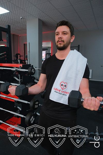 denizlicotton Cotton Embroidered Athlete Towel - Anti-Bacterial and Sweat Absorbent Boxing Tennis Fitness Plates