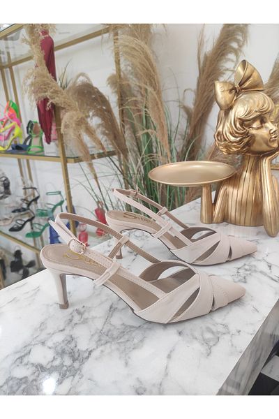 Sibel Durmaz Garnet Skin Pointed Toe Stiletto Sandals