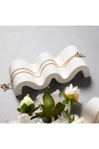 Minima Art Studio Wave Shaped Jewelry Stand Jewelry Plate