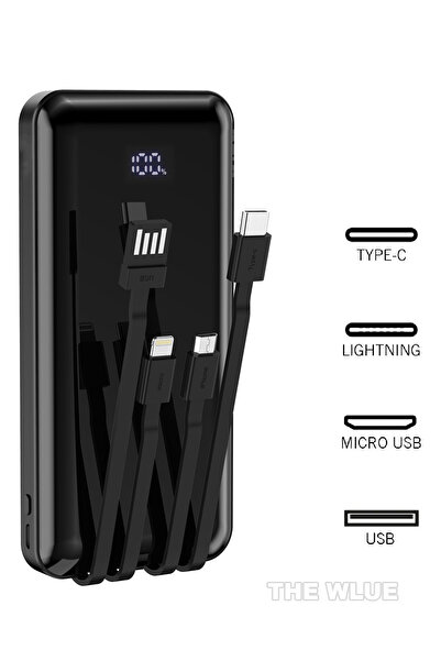 The Wlue 10000 mAh 3in1 2.1A Powerbank Digital Göstergeli Lightning - Type C ...