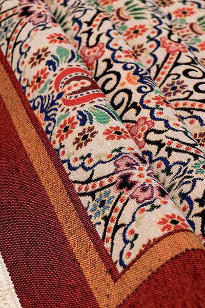Bursa İpek Burgundy Patterned Gonca Tapestry Prayer Rug