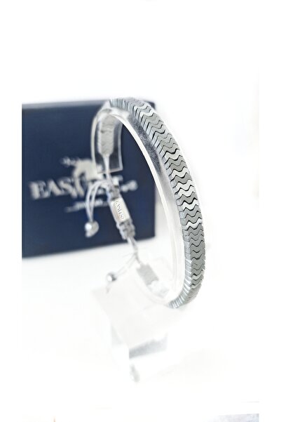 EAST&WEST 925 Ayar Gümüş Wave Serisi Hematit Taş Bileklik