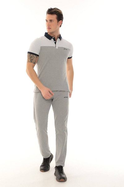 FORE SPORT Men's Gray Melange Polo Collar T-shirt Set