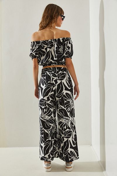 Bianco Lucci Viscose Women's Set - Digital Print, Rubber Trim Detail60251400