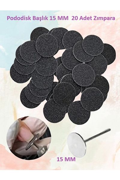 Helios 15 mm Pododisk Pedicure Pumice Disc 1 Piece Head 20 Pieces Sanding