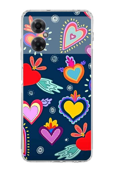 PrintiFy Xiaomi Redmi Note 11R ile Uyumlu 1mm Slim Fit Retro Renkler 3 Baskıl...