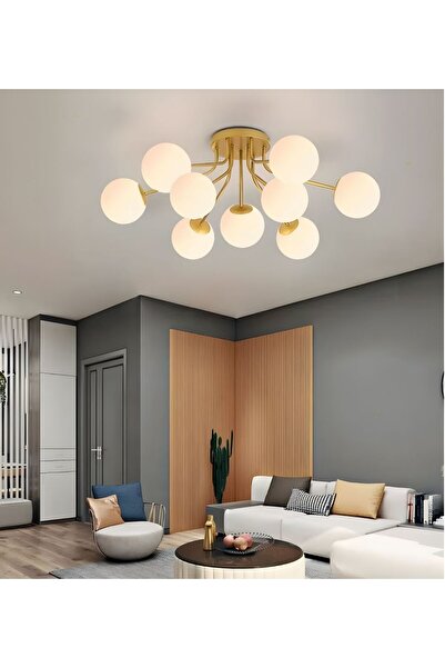 RONİSU AYDINLATMA 9 Camlı Modern Mutfak Yatak Odası Salon Avize