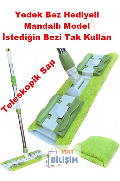 mrtbilisim Sihirli Teleskobik Mop Temizlik Hijyen Kolay Kullanım Mandallı Tel...