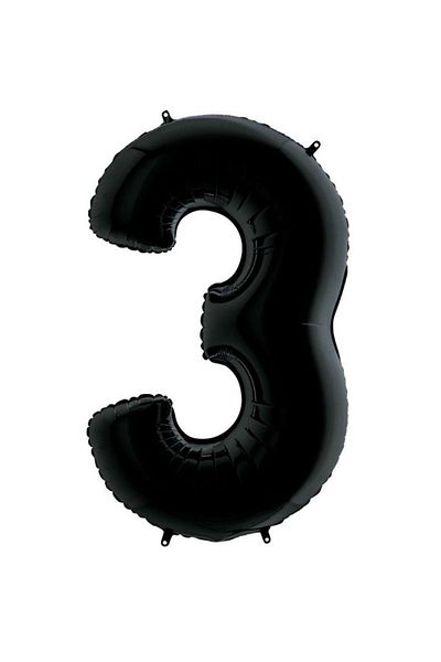 parti sürprizi Black 3 Number Foil Balloon 100 Cm 1 Piece