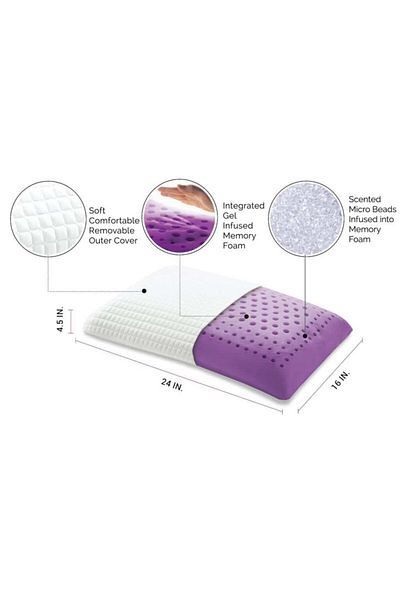 Orange Bed & Bath Fresh Lavender Scented Memory Gel Pillow 61x41 Cm