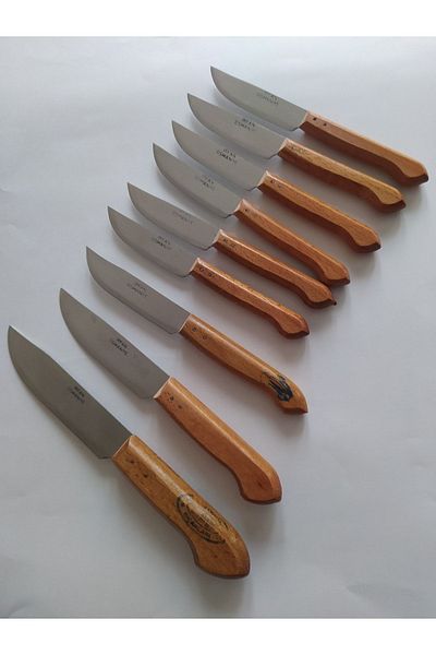 DİBA AVM Kitchen Knife Set - Wooden Handle Osmaniye Knife Fruit Vegetable Knife Set of 9