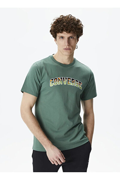 Converse Siyah Erkek Yuvarlak Yaka Normal Kalıp T-Shirt 10025971-A01 FLORAL