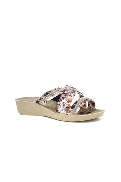 wilcoom Rose Patterned Orthopedic Non-Slip Sole Girl's Daily Slippers