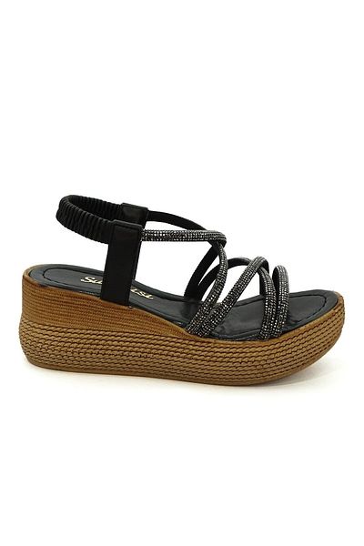 LETAO Women's Platform Silvery Stone Easy to Wear Comfortable Lacy Sandals