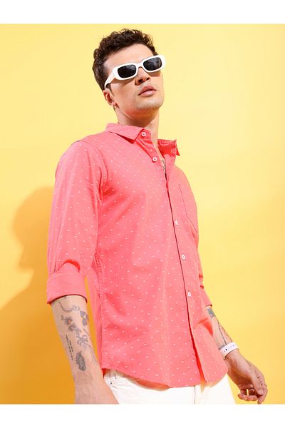 Highlander By Styli All Over Print Chest Pocket Shirt with Long Sleeves