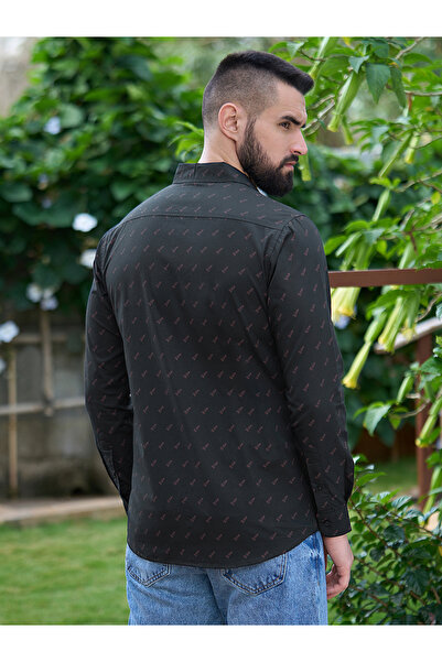 Dillinger By Styli All Over Chess Print Shirt with Chest Pocket