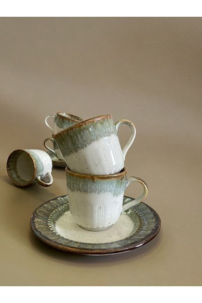 TİVOLİ Tivoli Grace Patterned Porcelain Coffee Cup Set for 6 People