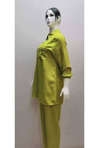 B.HE.Z Ayrobin Linen Shirt Collar and Tunic Set - Pocketed and Buttoned