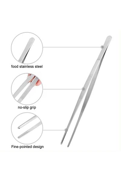 SODELICIOUS COFFEE TEA Chef Air Fryer Bbq Tweezers (for Et, Pasta, Decor)
