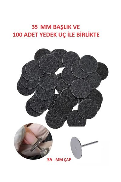 Helios Pododisk Replacement Sander - Large 35mm, 100 Pieces, 80 Grit