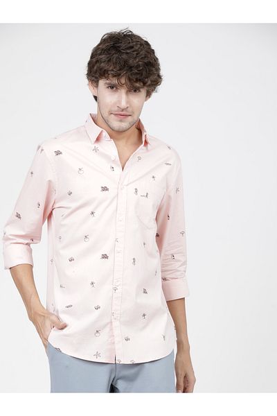 Highlander By Styli All Over Print Shirt with Long Sleeves