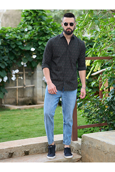 Dillinger By Styli All Over Chess Print Shirt with Chest Pocket