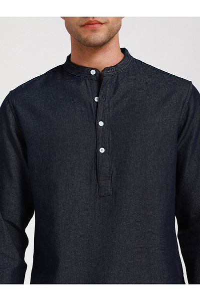 Dennis Lingo By Styli Mandarin Collar Casual Shirt with Roll-Up Sleeve