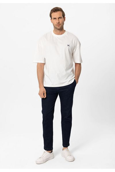 COOLHILL Ανδρικό μπλουζάκι Oversize - 100% βαμβάκι, κέντημα στο στήθος