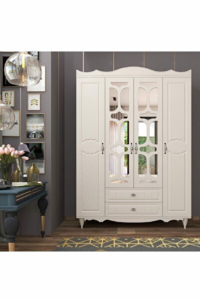 Rabi Cansu Country 4 Kapak 2 Çekmeceli Gardırop