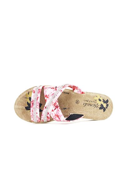 wilcoom Rose Patterned Orthopedic Non-Slip Sole Girl's Daily Slippers