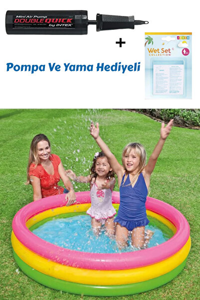 YILDIRIM OYUNCAK 114x25 cm Şişme Tabanlı 3 Boğumlu Renkli Havuz - Sunset Çocu...
