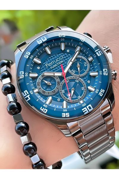 Ferrucci Functional Steel Cord Special Design Men's Wristwatch + Bracelet with Gift
