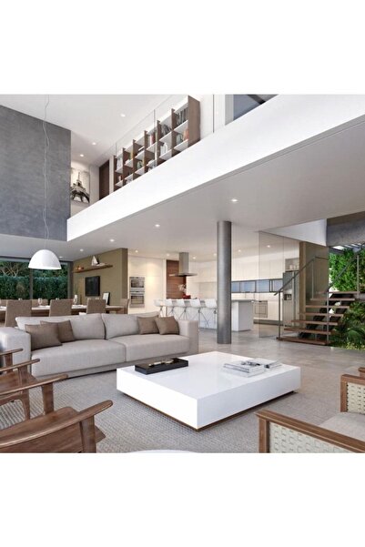 LUXURY VİLLA Luxury Beyaz Camlı Orta Sehpa 90x90 Ölçüsünde Yükseklik 30 Cm Değişik Renk Uygulanır