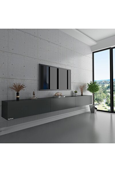 Myniture Home & Living Duvara Monte Tv Sehpası Antrasit S6108-4