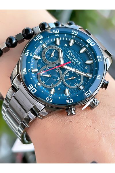 Ferrucci Functional Steel Cord Special Design Men's Wristwatch + Bracelet with Gift