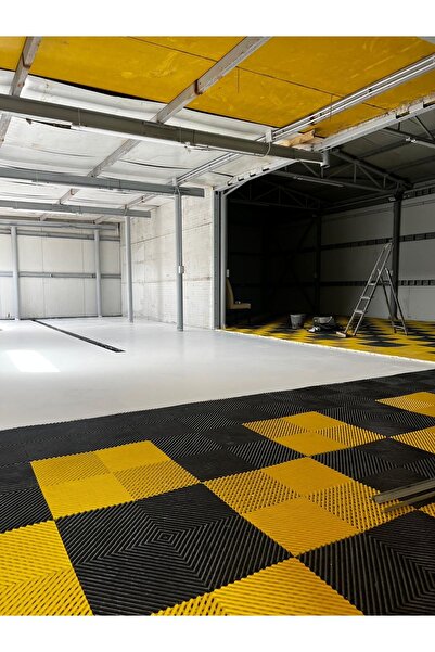 Gerçektrend Plastik Yer Karosu Oto Yıkama Garaj Zemin Döşemesi Tuning Zemin Siyah Renk 50x50 1 M2(4 ADET)