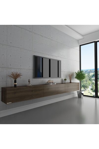 Myniture Home & Living Duvara Monte Tv Sehpası Ceviz S6108-2