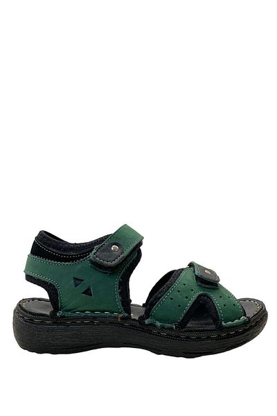 Toddler Boy's Green Leather Sandals - 4544 Model