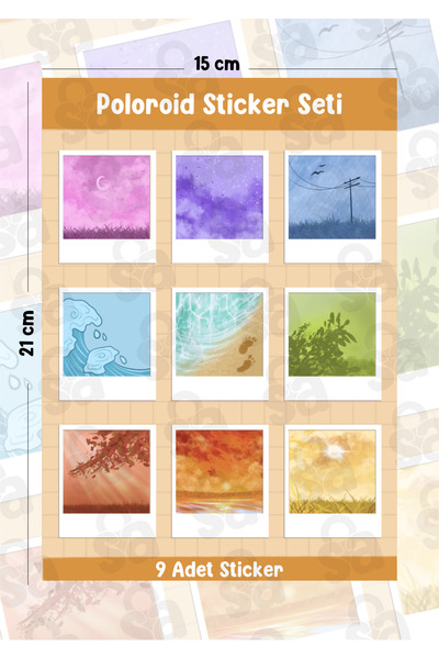 Sticker Adresim Poloroid Sticker Seti Planner - Ajanda -Bullet Journal Bilgis...