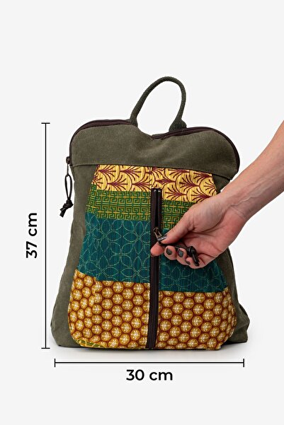 MANDOSİ Vintage ρετρό καμβά σακίδιο, ταξίδια, σχολική τσάντα (ΜΕ ΕΣΩΤΕΡΙΚΕΣ ΚΑΙ ΕΞΩΤΕΡΙΚΕΣ ΤΣΕΠΕΣ)