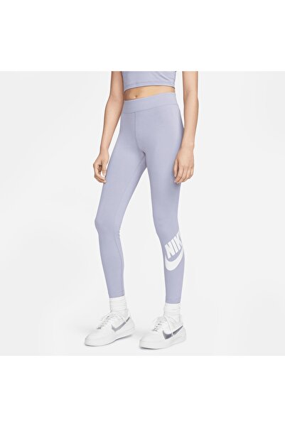 Nike Sportswear Essential Yüksek Belli Logolu Kadın Taytı, Lila Kadın Tayt