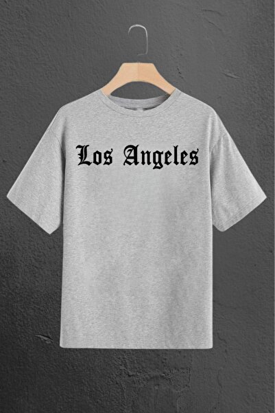 oneagılyazı للجنسين لوس أنجلوس تي شيرت كبير الحجم