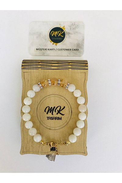 MK tasarım MK.36.1 - Real Moonstone String Stone Bracelet - Design