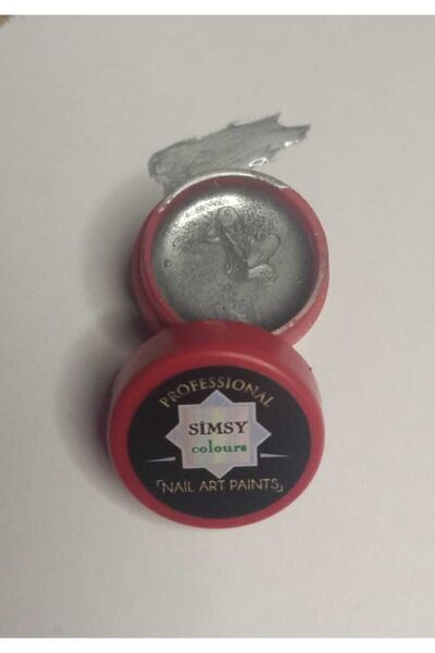 SİMSYCOLOURS Kalıcı Oje Boyası Nail Art Paınt..5 Ml .. Metalik Gri