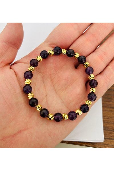 MK tasarım MK DESIGN REAL AMETHYST STEIN BRACELET MK.031.008
