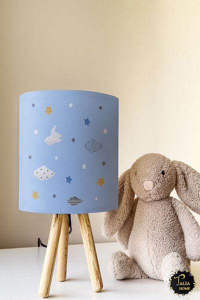 Talia Home Cloud Patterned Sky - Children's Room Lampshade Table Tlab-029